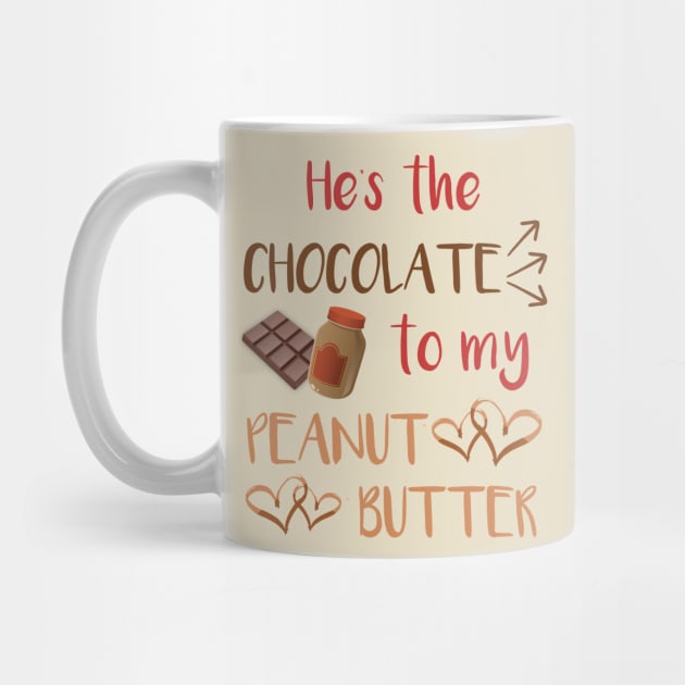 Peanut Butter and Chocolate Couples Shirt for Her by LacaDesigns